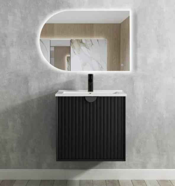 600-1500*460*550mm Marlo Matte Black Bathroom Wall Hung Vanity - Cabinet Only and Ceramic / Stone Top