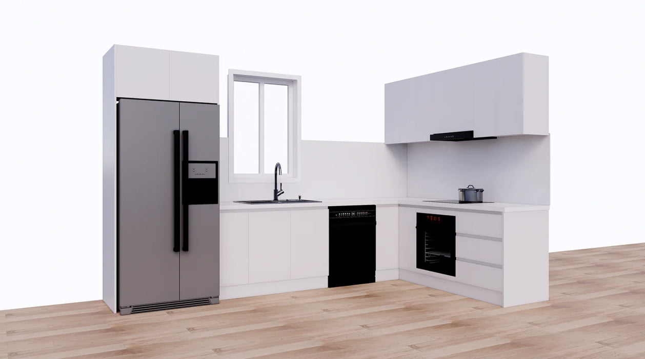 L-Shape Kitchen Cabinet Combination(Electric Cooktop)