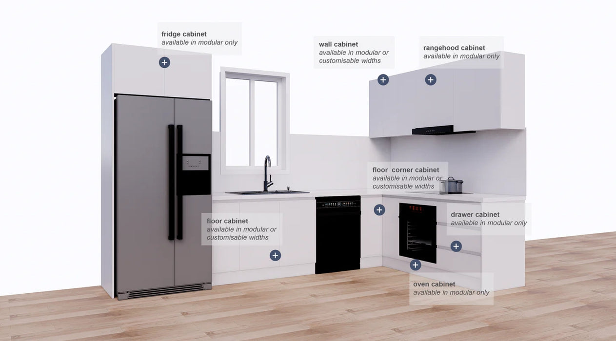L-Shape Kitchen Cabinet Combination(Electric Cooktop)