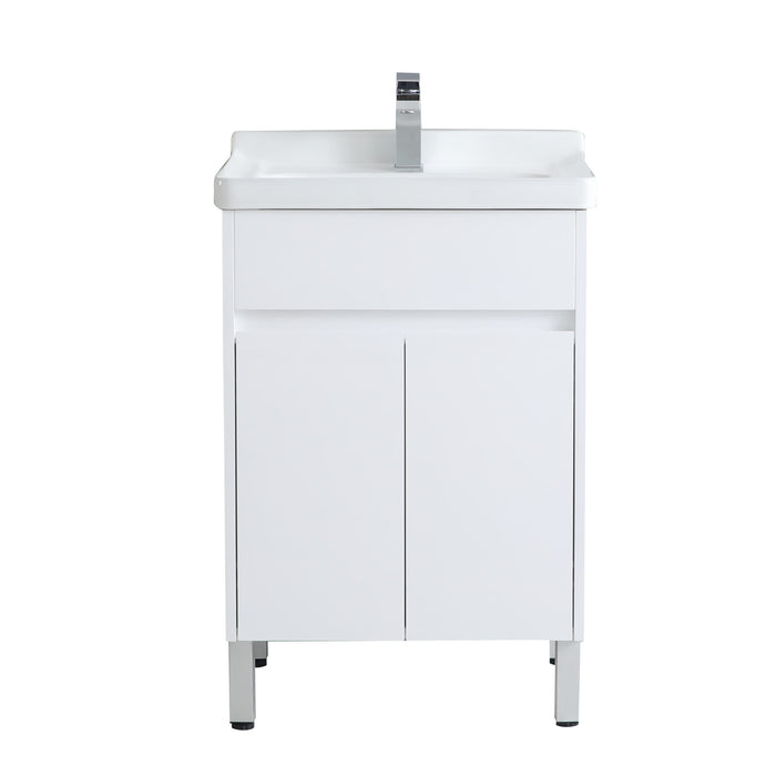 600*480*880mm PVC Laundry Tub Cabinet with Ceramic Laundry Sink