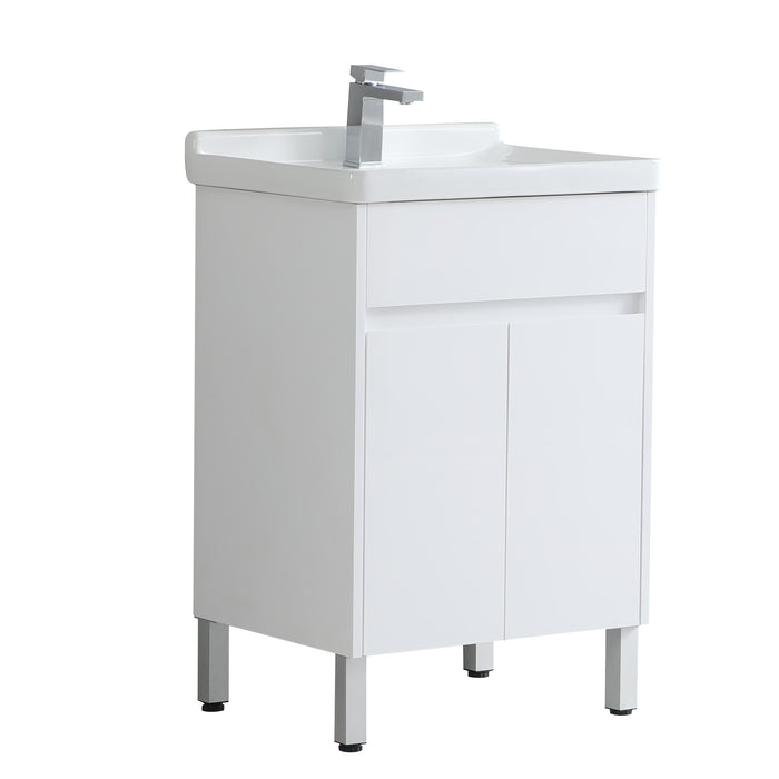 600*480*880mm PVC Laundry Tub Cabinet with Ceramic Laundry Sink