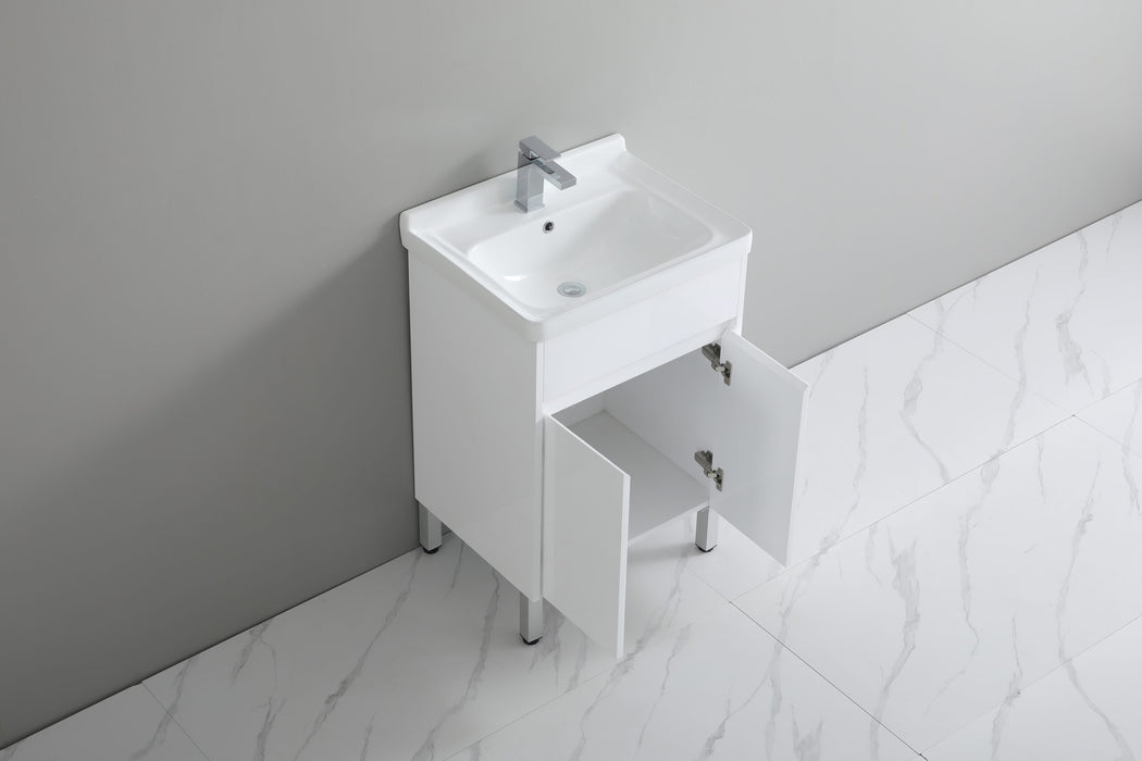 600*480*880mm PVC Laundry Tub Cabinet with Ceramic Laundry Sink