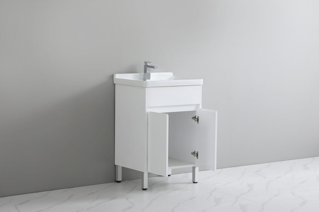 600*480*880mm PVC Laundry Tub Cabinet with Ceramic Laundry Sink
