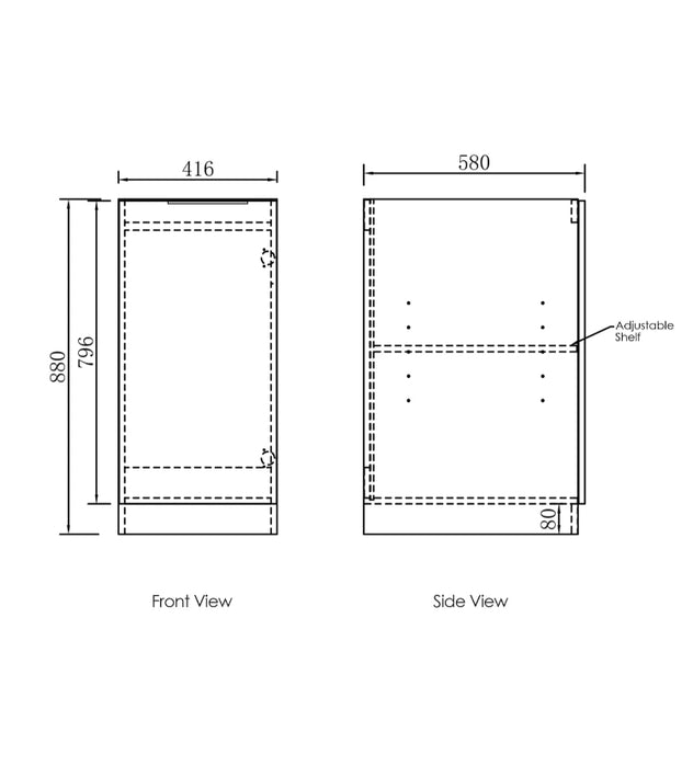 1060*600*900mm Otti Byron/Bondi Laminated Black Oak Base Laundry Cabinet With Stone Top And Sink
