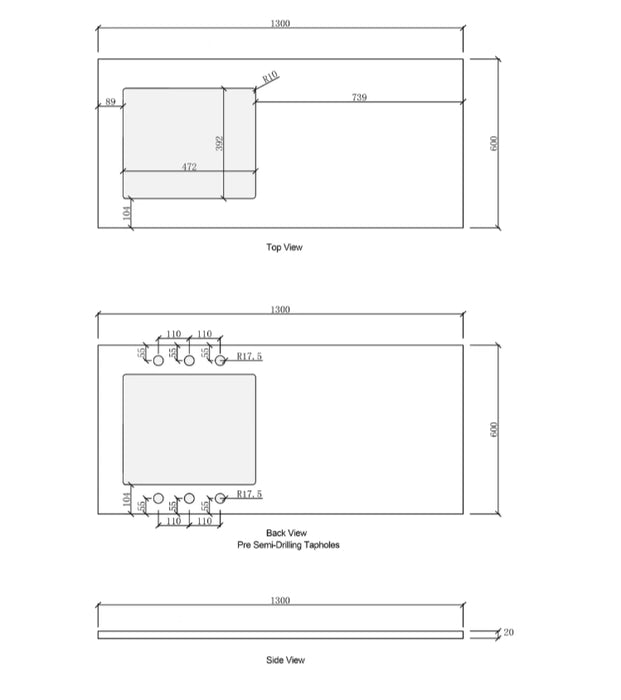1305*600*2100mm Otti Byron/Bondi Laminated Black Oak Moisture Resistant Plywood Laundry Kit