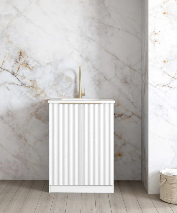 650*600*900mm Otti Bondi White Fluted Moisture Resistant Plywood Mini Laundry