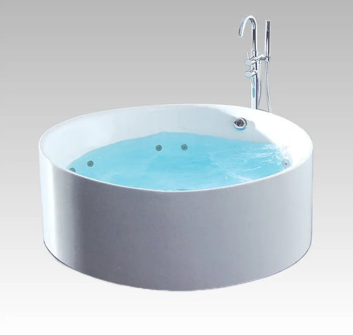 FS19 1350/1400*600mm White Round 12 Jets Acrylic Freestanding Spa Bathtub - HD reno