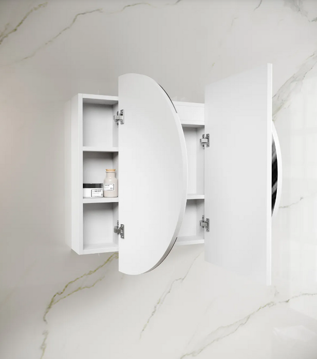 1200*750mm OTT Bondi Natural Oak/Black Oak/Matte White Oval Wall Mounted LED Shaving Cabinet