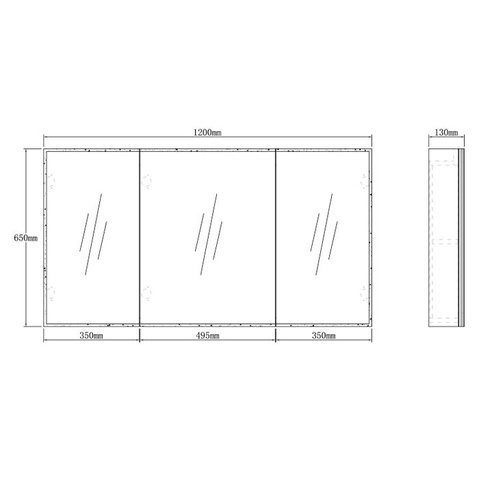 1200mm Otti Moonlight Vanity Satin White Wall Hung Cabinet and Solid Surface Basin Led Shaving Cabinet