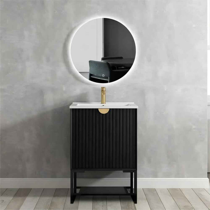600-1500*460*550mm Marlo Matte Black Bathroom Freestanding Vanity With Legs - Cabinet Only and Ceramic / Stone Top