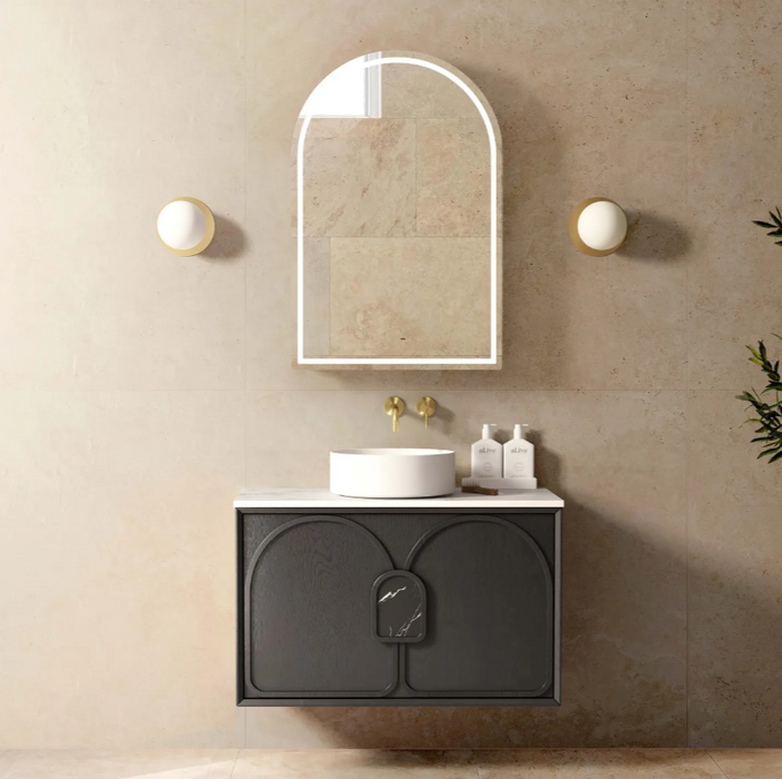 600-1800*460*550mm Laguna Black American Oak High Moisture Resistant Plywood Vanity