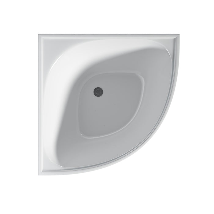 1000*1000*635mm Lukka Bingie Diamond Gloss White Acrylic With Overflow Corner Bathtub