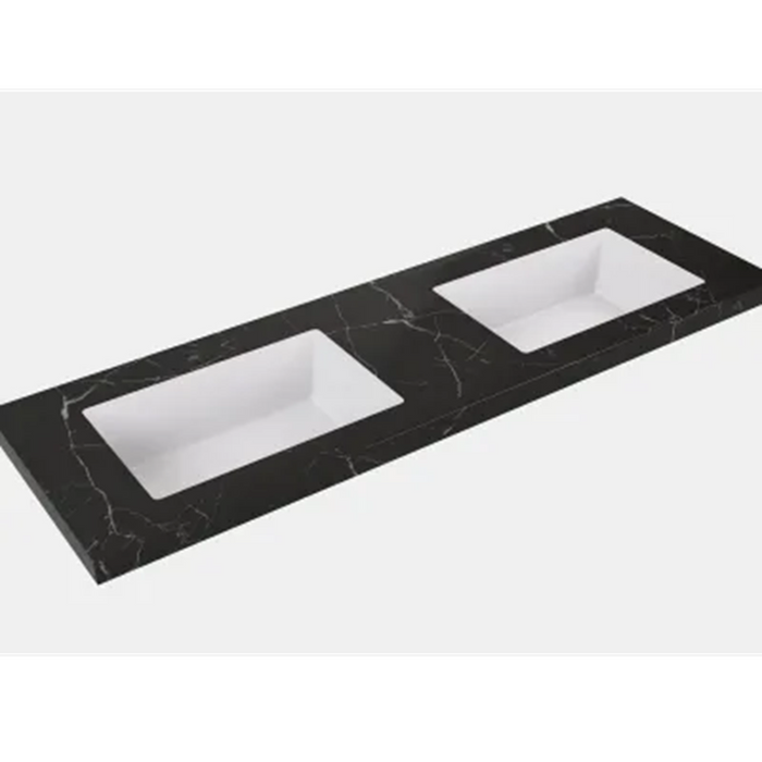 1200*455*470mm Lukka Chester Federation Matt Black PVC Wall Hung Vanity