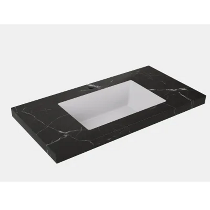 1200*455*470mm Lukka Chester Federation Matt Black PVC Wall Hung Vanity