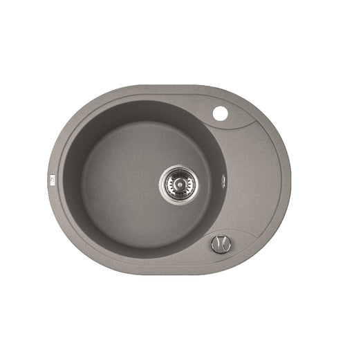 470*580*198mm ACA Laveo Grey Granite Stone Single Bowl with Short Drainer Sink - HD reno