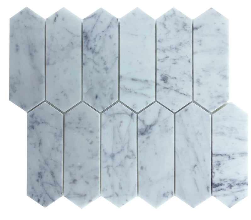 Long Hex Carrara Honed