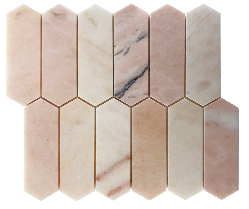 Long Hex Pink Honed