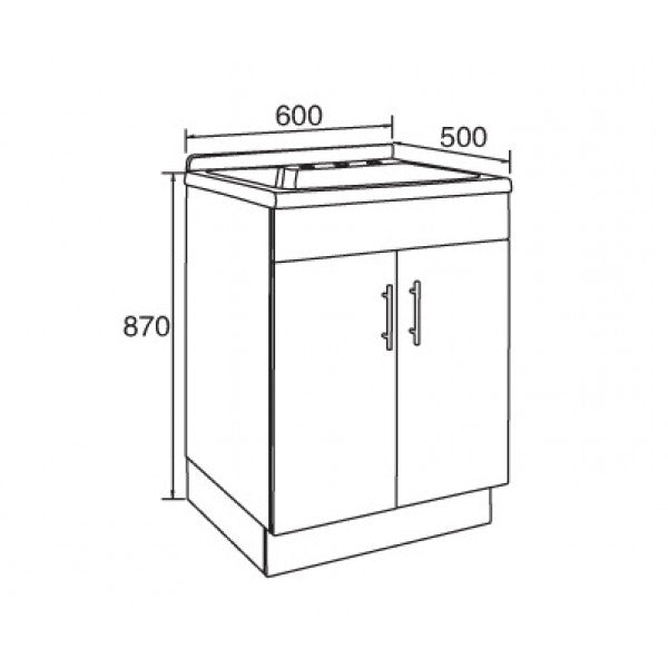 600*500*870mm 45L 304 Stainless Steel Laundry Tub with Polyurethane Cabinet