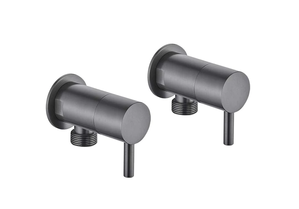 HC Luxury Brushed Gun Metal Round Washing Machine Set