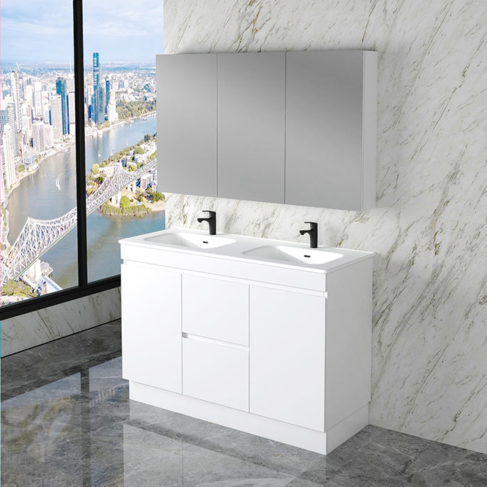 600-1500mm*820*450mm ABS Less Polyurethane Moisture Resistance Gloss White Freestanding Vanity With Kickboard - HD reno