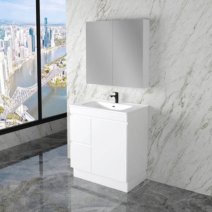 600-1500mm*820*450mm ABS Less Polyurethane Moisture Resistance Gloss White Freestanding Vanity With Kickboard - HD reno