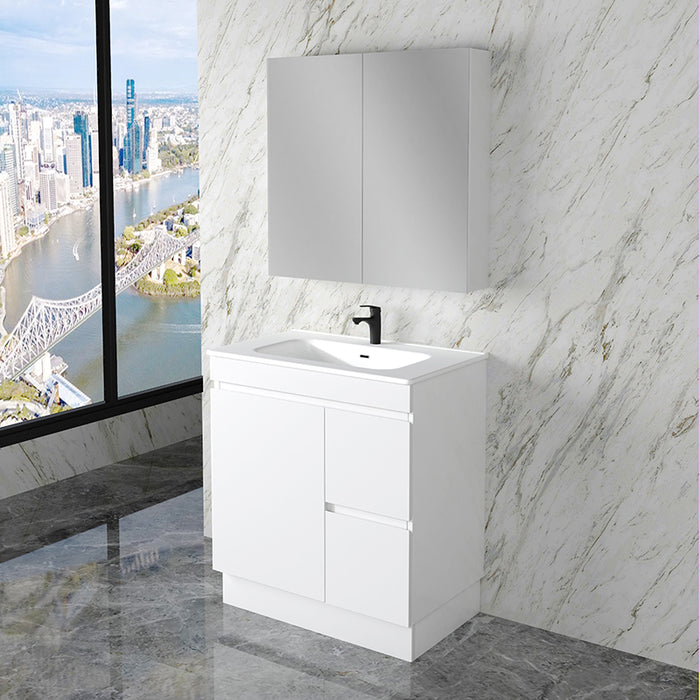 600-1500mm*820*450mm ABS Less Polyurethane Moisture Resistance Gloss White Freestanding Vanity With Kickboard - HD reno