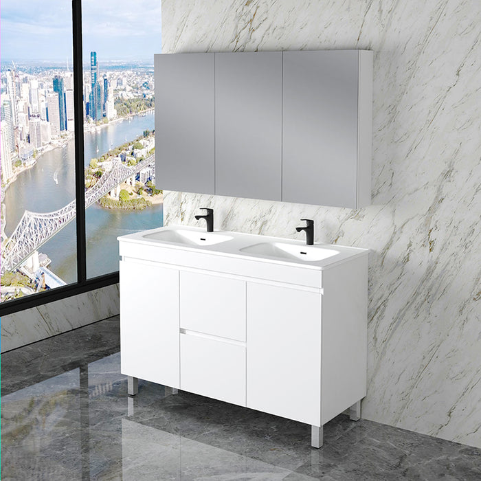 600-1500mm*820*450mm ABS Less Polyurethane Moisture Resistance Gloss White Freestanding Vanity With Kickboard - HD reno