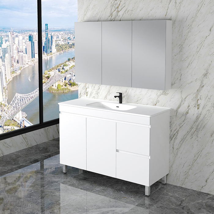 600-1500mm*820*450mm ABS Less Polyurethane Moisture Resistance Gloss White Freestanding Vanity With Kickboard - HD reno