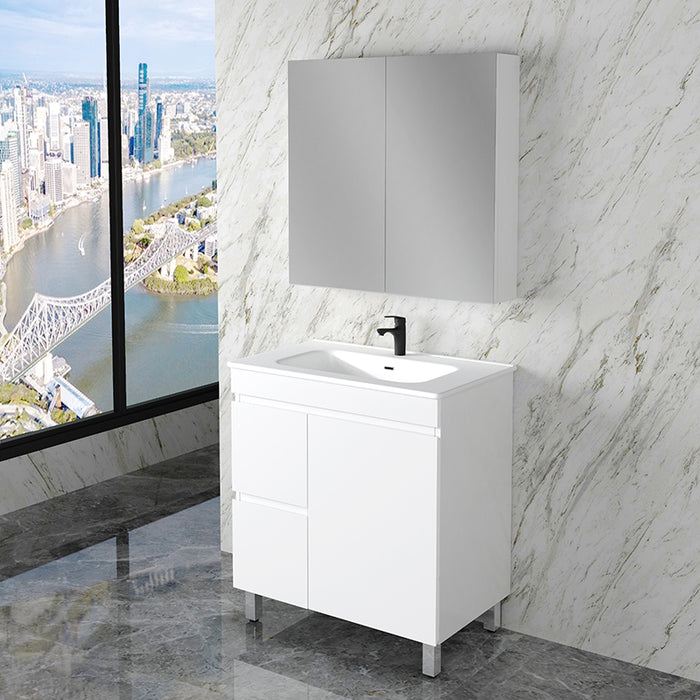 600-1500mm*820*450mm ABS Less Polyurethane Moisture Resistance Gloss White Freestanding Vanity With Kickboard - HD reno