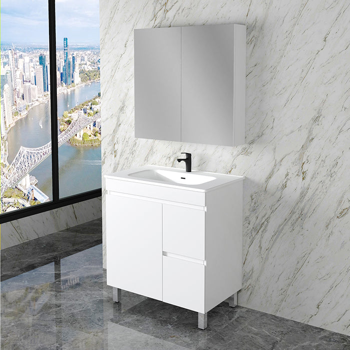 600-1500mm*820*450mm ABS Less Polyurethane Moisture Resistance Gloss White Freestanding Vanity With Kickboard - HD reno