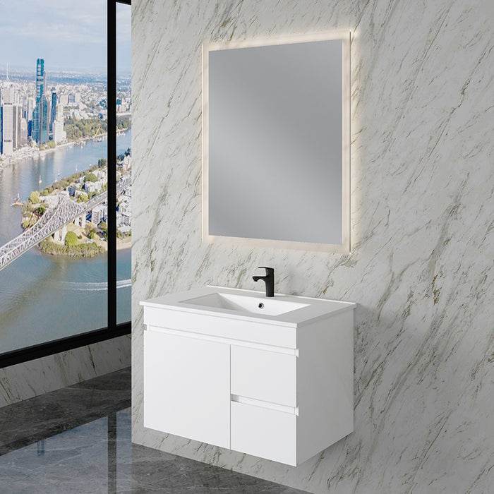 600-1500mm*450*505mm ABS Less Polyurethane Moisture Resistance Gloss White Wall Hung Vanity - HD reno