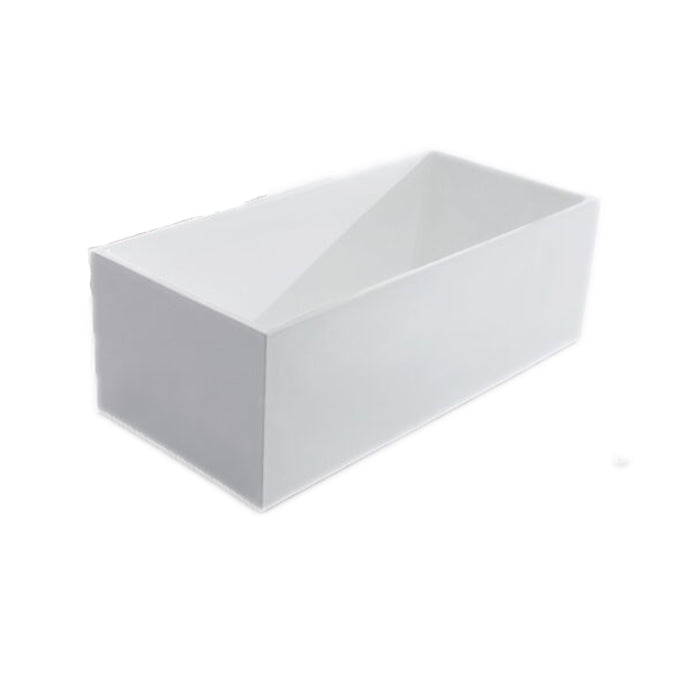 1200-1700*700/750*560/580mm ABS Lotus Gloss White Rectangle Acrylic Super Narrow Freestanding Bathtub