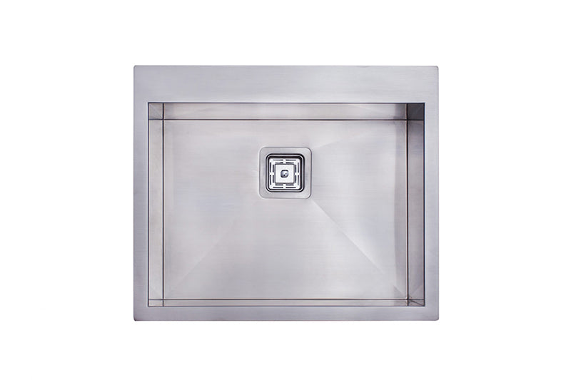 606*512*228*1.2mm MN Square Corners Single Bowl Sink Square Waste 49L Sink