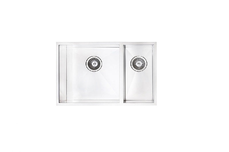 670*440*200 and 180*1.2mm MN Square Corners One and Half Bowl Sink Round Waste 14L and 31L Sink
