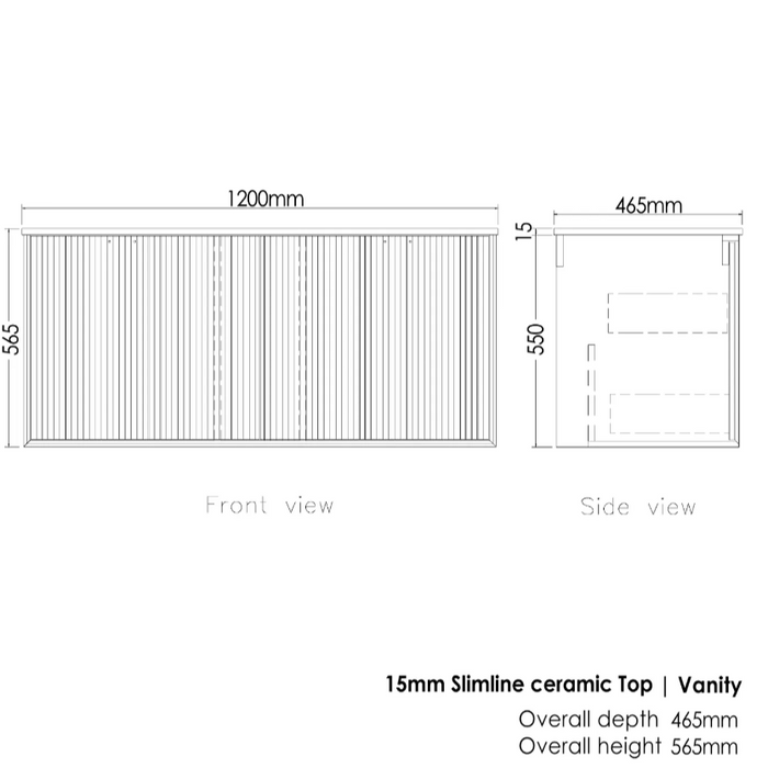 1200mm Otti Marlo Vanity Wall Hung Cabinet and Shaving Cabinet Tall Boy