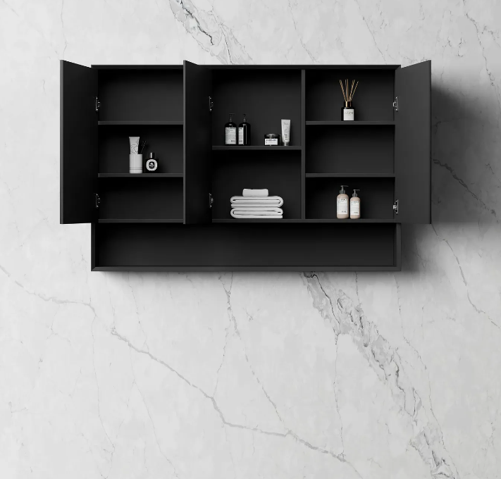 1200mm Byron Black Oak Wall Hung Vanity and Tall Boy and Shaving Cabinet