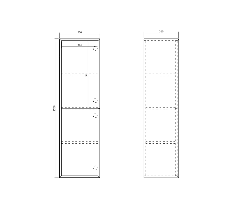 1200mm Bondi Black Wall Hung Vanity and Tall Boy and Shaving Cabinet