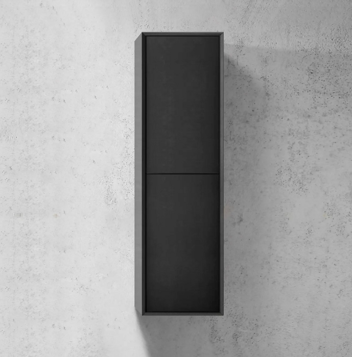 600mm Bondi Black Wall Hung Vanity and Tall Boy and Shaving Cabinet