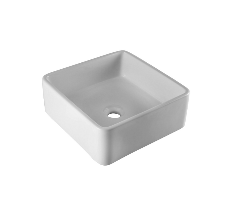 350*350*135mm Esti Ceramic Square Counter Top Basin With Waste - HD reno