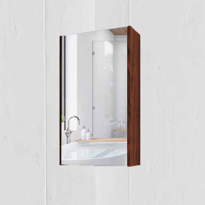 450-1500*720*150mm ABS Geneva Fluted Wall Hung Oak Timber Brown Oak Mirror Shaving Cabinet