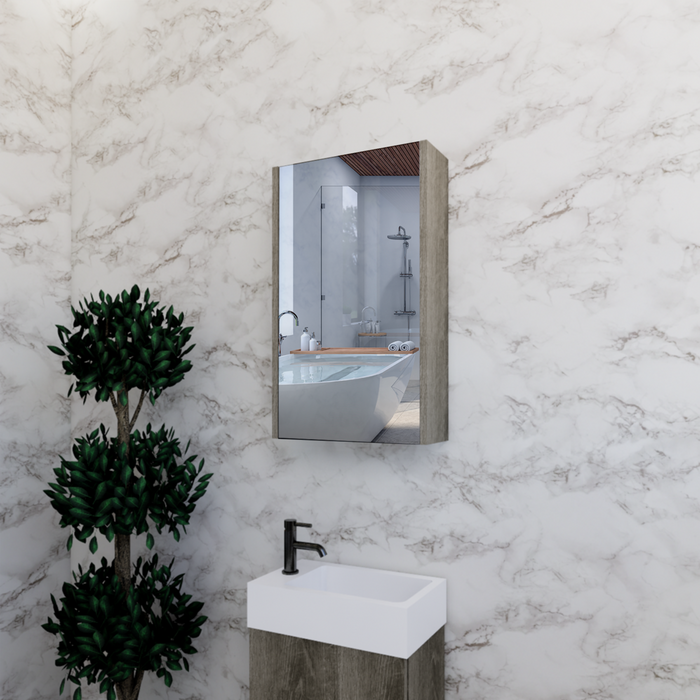 450-1500*720*150mm ABS Geneva Wall Hung Flat Dark Oak Mirror Shaving Cabinet - HD reno