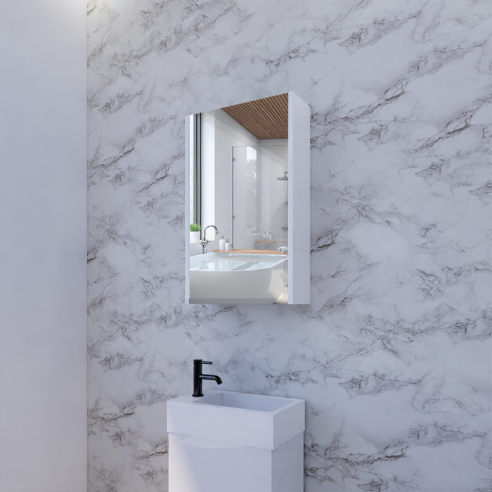 450-1500*720*150mm ABS Geneva Flat Oak Timber Gloss White Wall Hung Mirror Shaving Cabinet