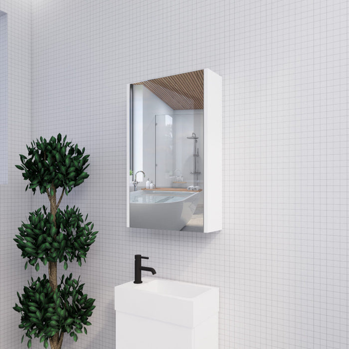 450-1500*720*150mm ABS Geneva Flat Oak Timber Matt White Wall Hung Mirror Shaving Cabinet