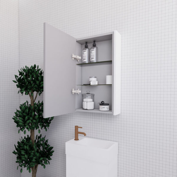 450-1500*720*150mm ABS Geneva Flat Oak Timber Matt White Wall Hung Mirror Shaving Cabinet