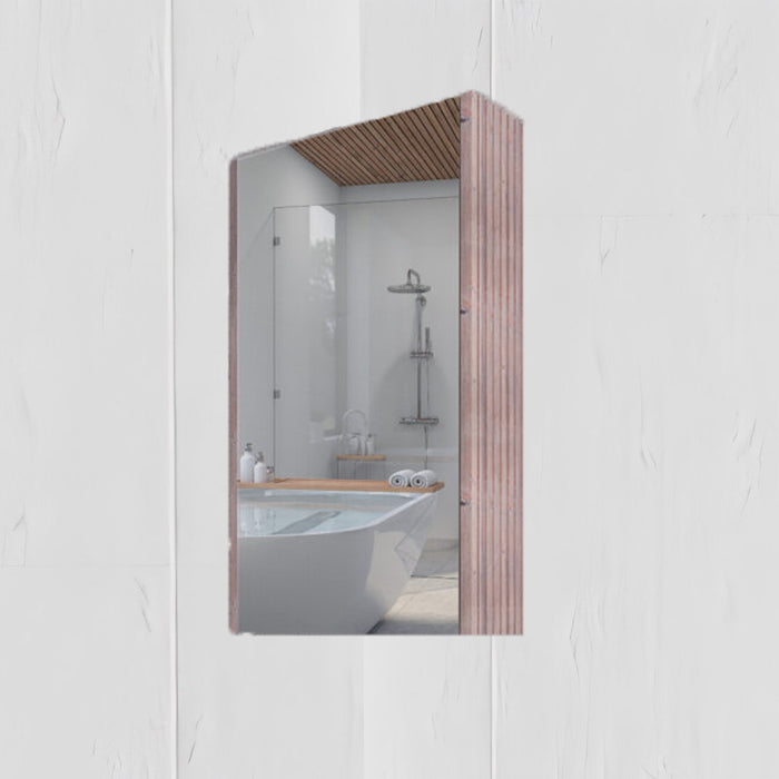 450-1500*720*150mm ABS Geneva Fluted Wall Hung Oak Timber White Oak Mirror Shaving Cabinet