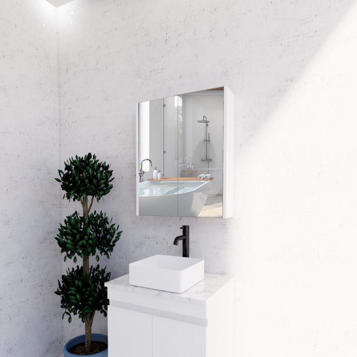 450-1500*720*150mm ABS Geneva Flat Oak Timber Gloss White Wall Hung Mirror Shaving Cabinet