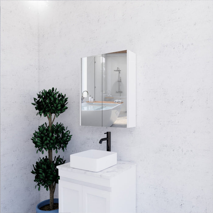 450-1500*720*150mm ABS Geneva Flat Oak Timber Matt White Wall Hung Mirror Shaving Cabinet