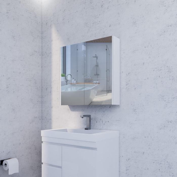 450-1500*720*150mm ABS Geneva Flat Oak Timber Gloss White Wall Hung Mirror Shaving Cabinet