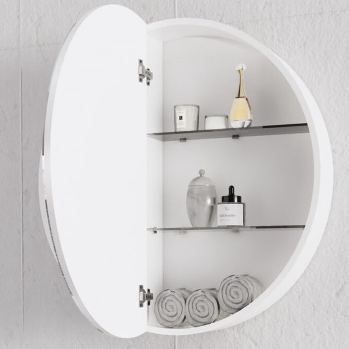 800*800*140mm ABS London Matt Black/Matt White Round Copper-free Mirror Shaving Cabinet