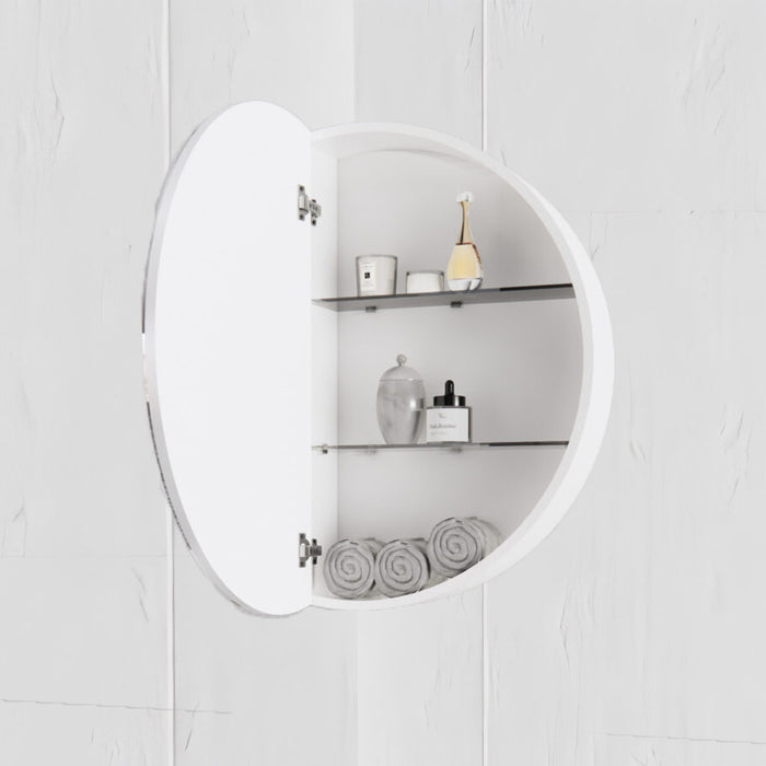 800*800*140mm ABS London Matt Black/Matt White Round Copper-free Mirror Shaving Cabinet